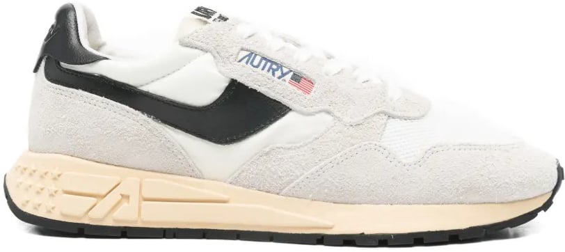 Autry baskets autry reelwind low nylon daim blanc noir homme Wit