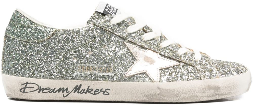 Golden Goose Sneakers Platinum / Green Metallic