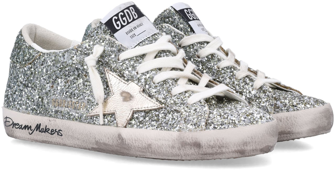 Golden Goose Sneakers Platinum / Green Metallic