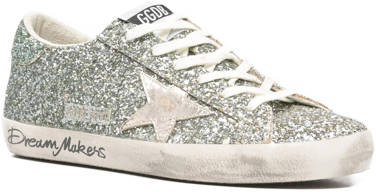 Golden Goose Sneakers Platinum / Green Metallic