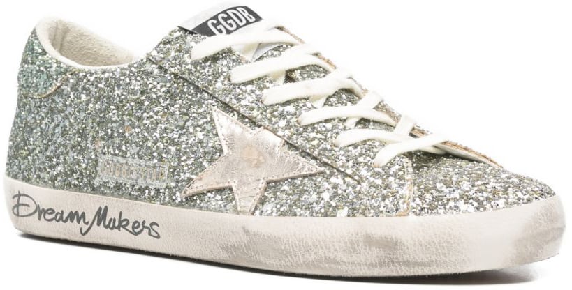 Golden Goose Sneakers Platinum / Green Metallic