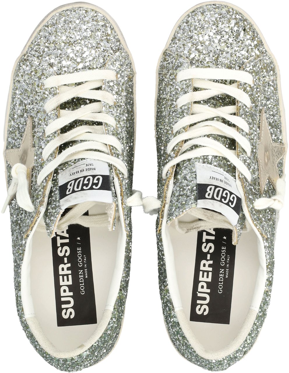 Golden Goose Sneakers Platinum / Green Metallic