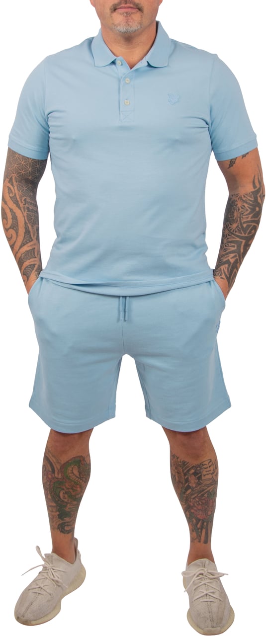 Lyle & Scott Superfine sweatshort tonal Blauw