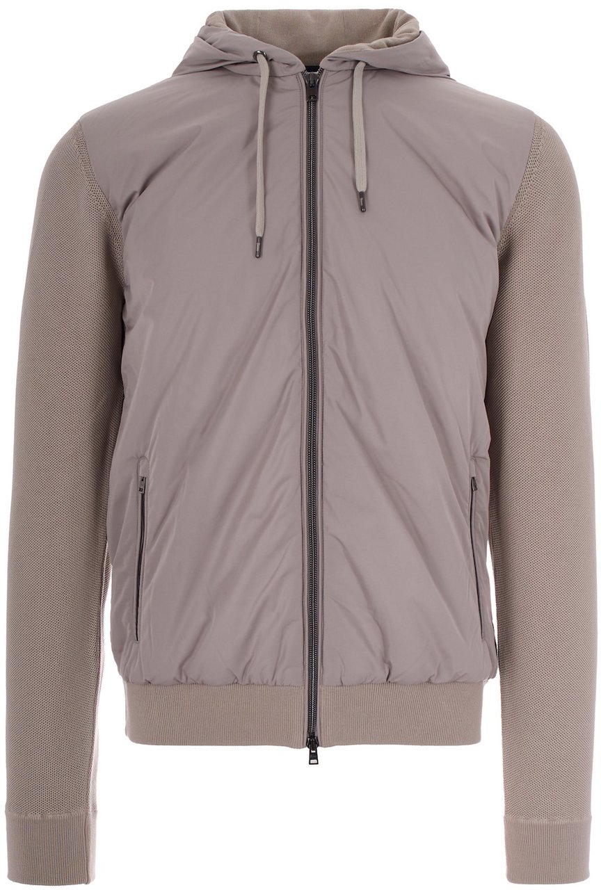 Herno Tricot jacket with padded front Grijs