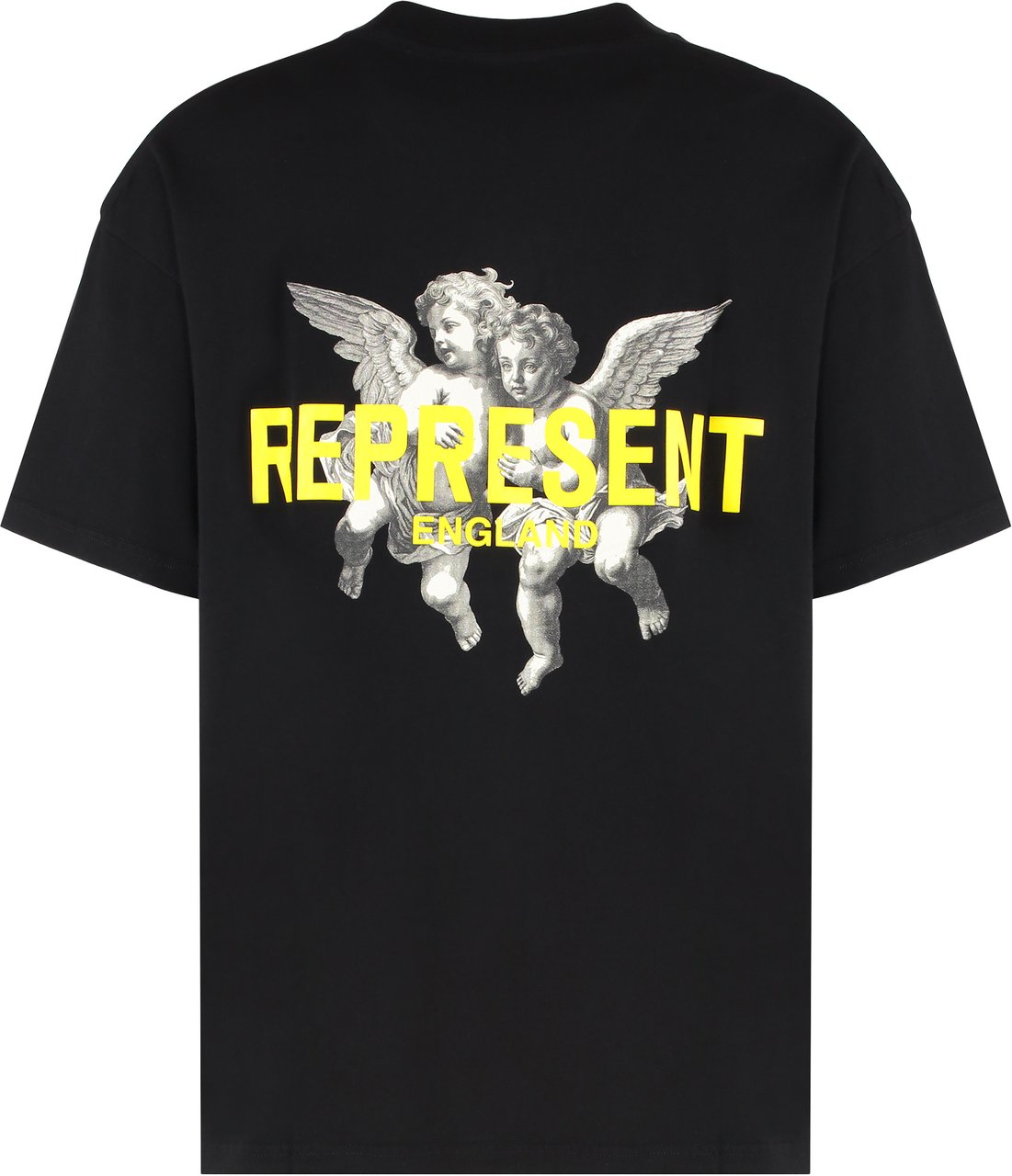 Represent Represent T-Shirt Nera con Logo Cherubini Zwart
