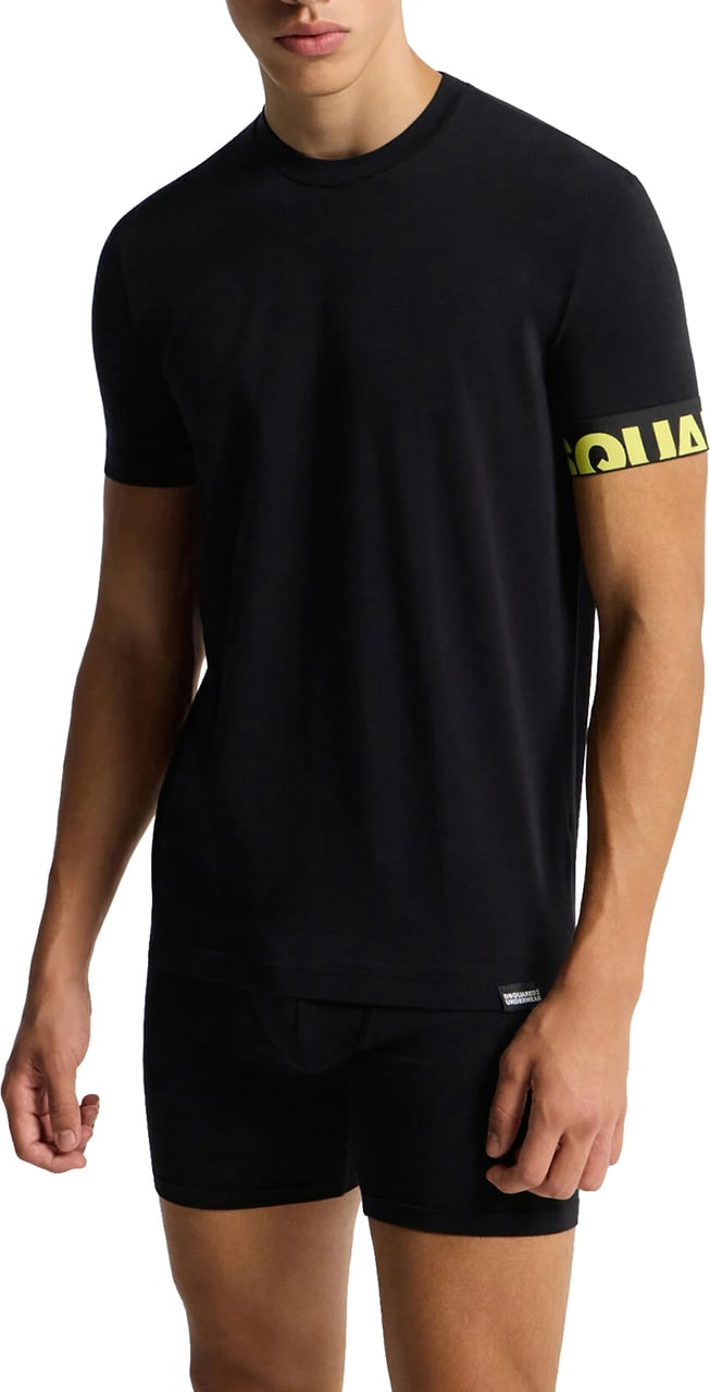 Dsquared2 T-shirt Black/Yellow Zwart