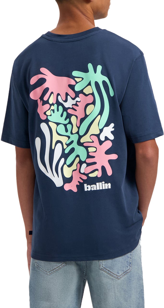 Ballin Amsterdam Abstract Sea Creatures T-shirt Blauw