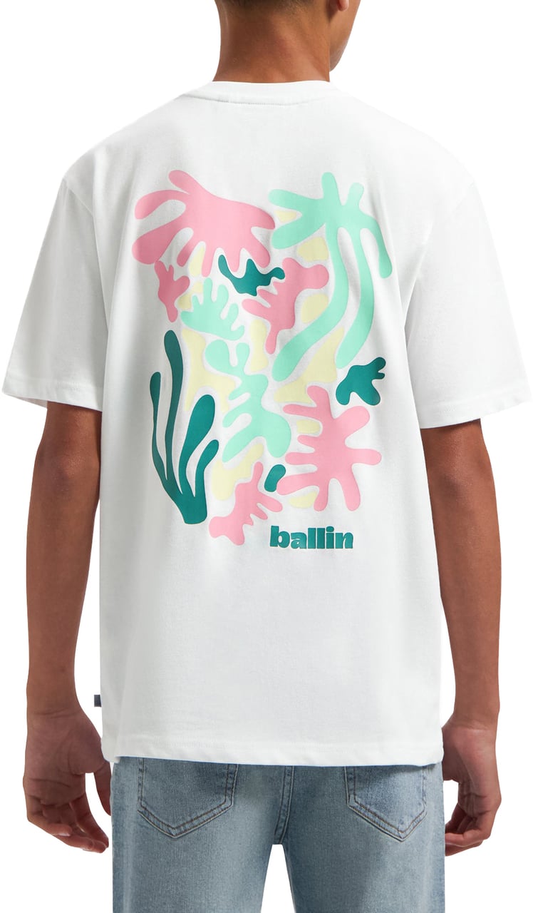 Ballin Amsterdam Abstract Sea Creatures T-shirt Wit