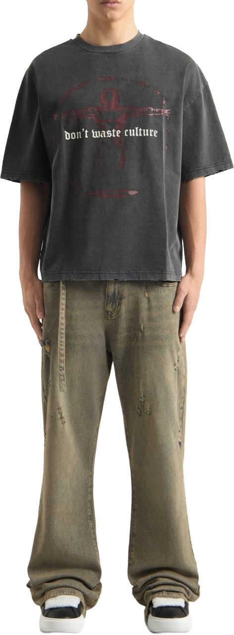 Don't Waste Culture Veyric T-shirt Washed Black Grijs