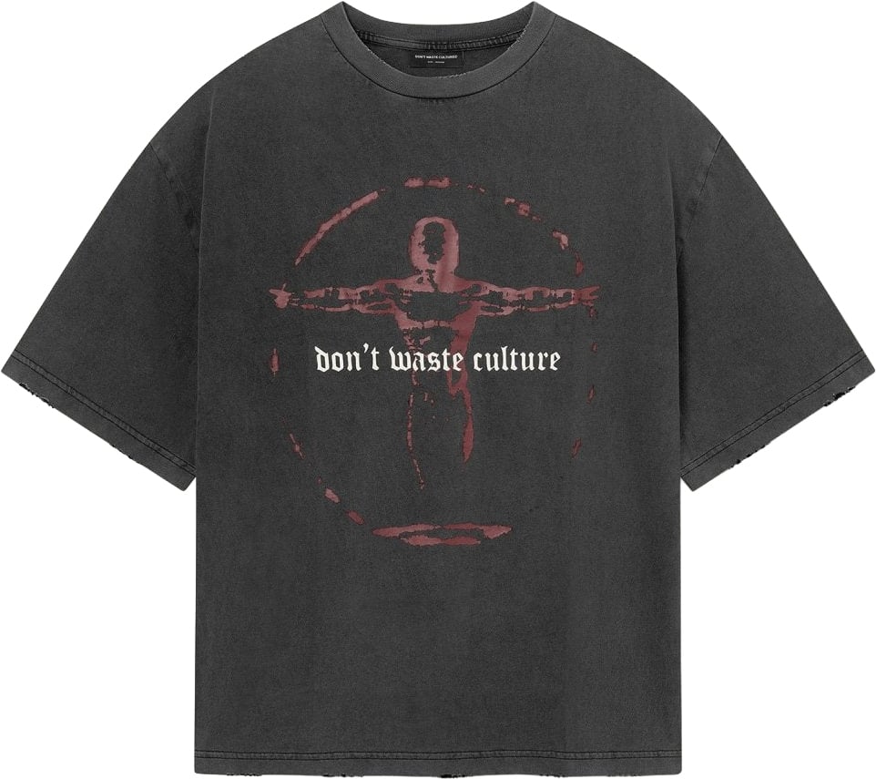 Don't Waste Culture Veyric T-shirt Washed Black Grijs