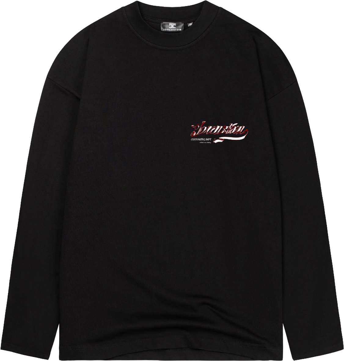 JORCUSTOM Swirl Longsleeve T-Shirt Black Zwart