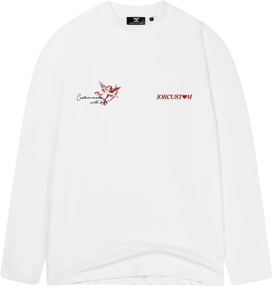 JORCUSTOM Heart Longsleeve T-Shirt White Wit