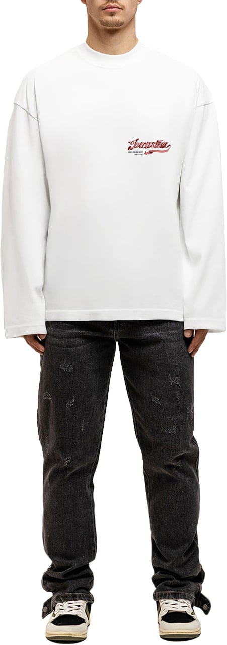 JORCUSTOM Swirl Longsleeve T-Shirt White Wit