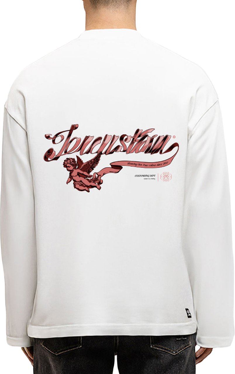JORCUSTOM Swirl Longsleeve T-Shirt White Wit