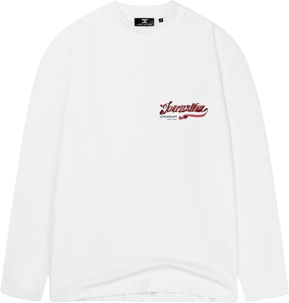 JORCUSTOM Swirl Longsleeve T-Shirt White Wit