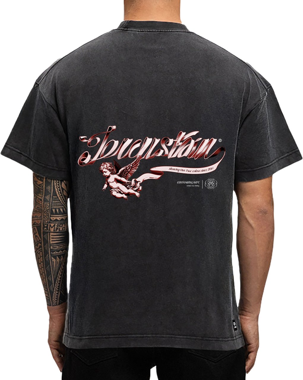 JORCUSTOM Swirl Loose Fit T-Shirt AcidGrey Grijs