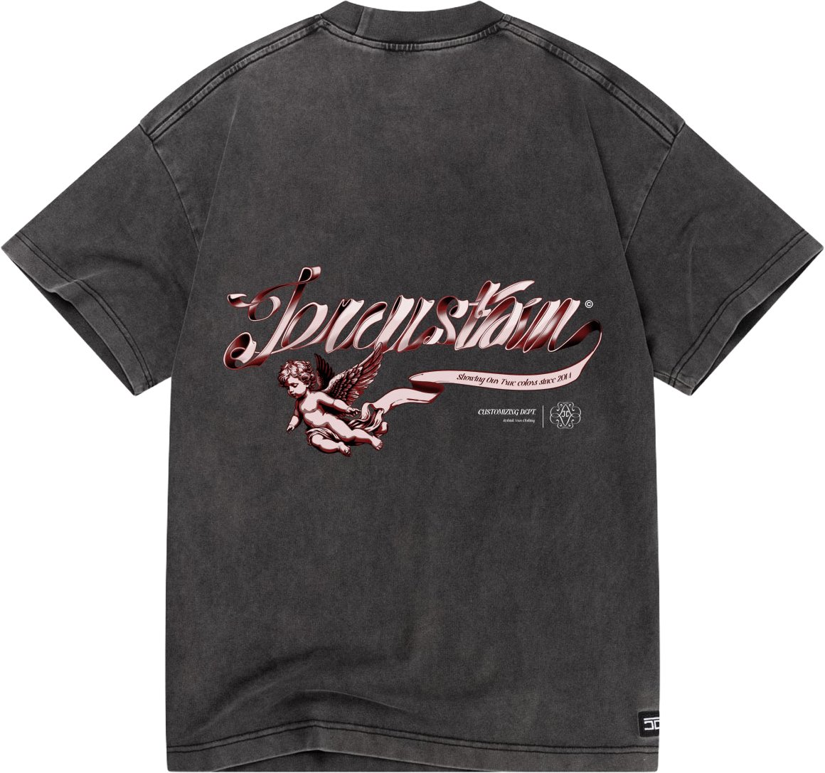 JORCUSTOM Swirl Loose Fit T-Shirt AcidGrey Grijs