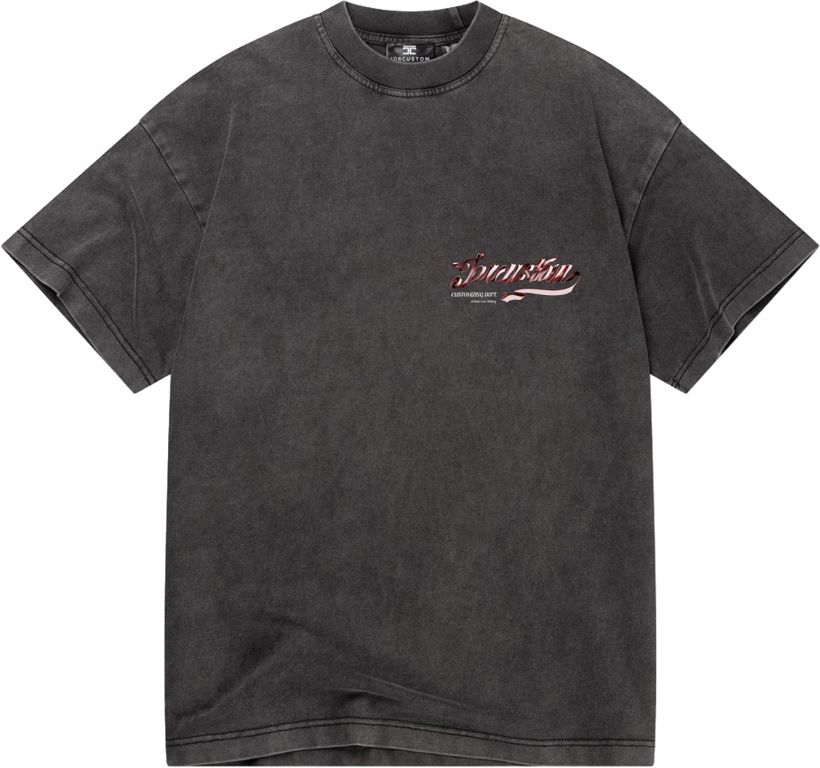 JORCUSTOM Swirl Loose Fit T-Shirt AcidGrey Grijs