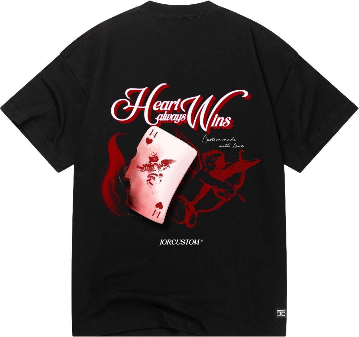 JORCUSTOM Heart Loose Fit T-Shirt Black Zwart