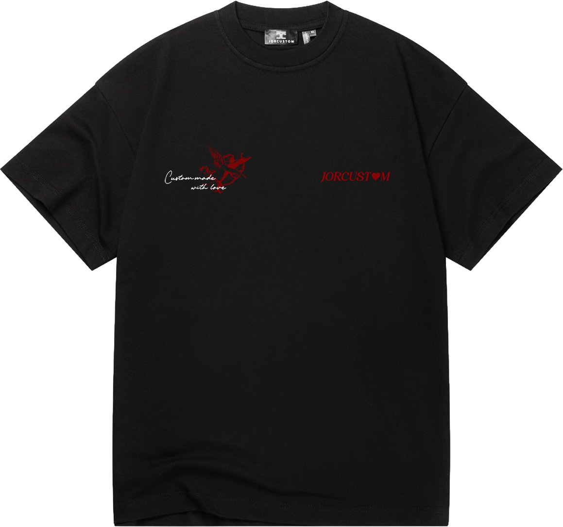 JORCUSTOM Heart Loose Fit T-Shirt Black Zwart