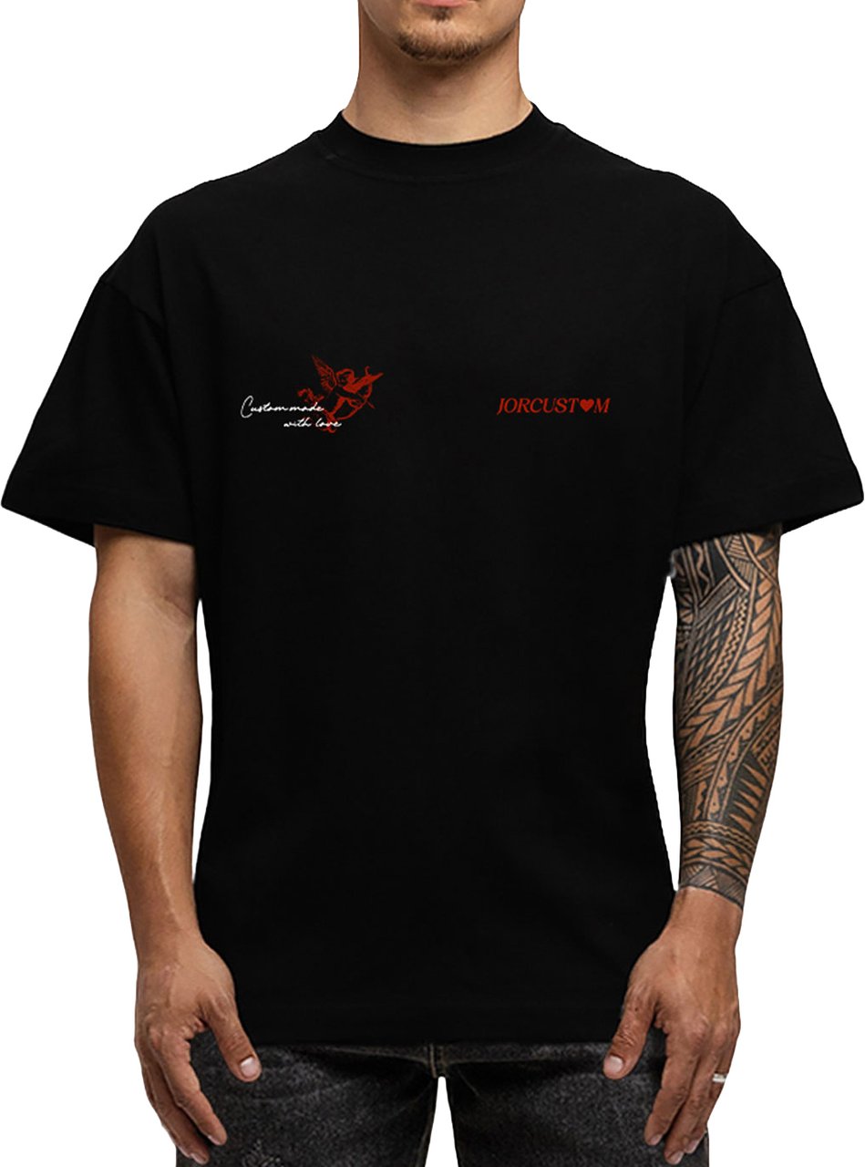 JORCUSTOM Heart Loose Fit T-Shirt Black Zwart