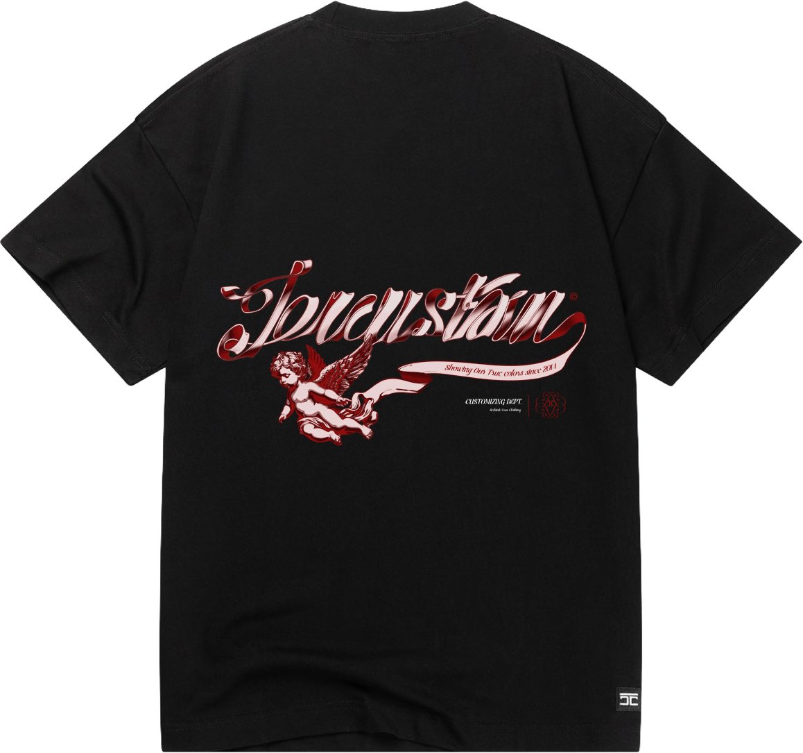 JORCUSTOM Swirl Loose Fit T-Shirt Black Zwart