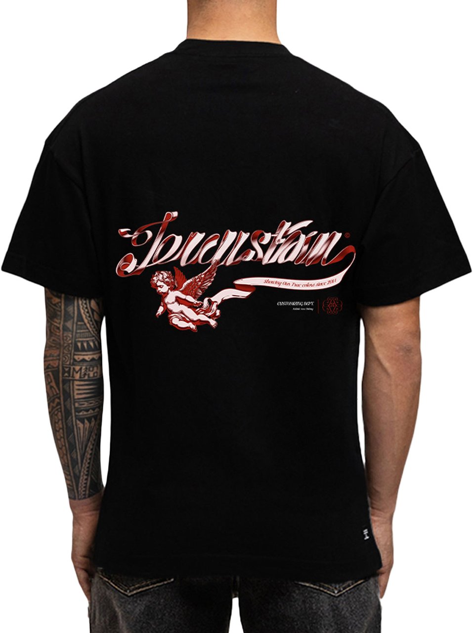 JORCUSTOM Swirl Loose Fit T-Shirt Black Zwart