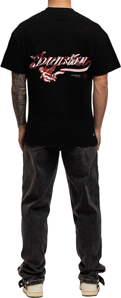 JORCUSTOM Swirl Loose Fit T-Shirt Black Zwart