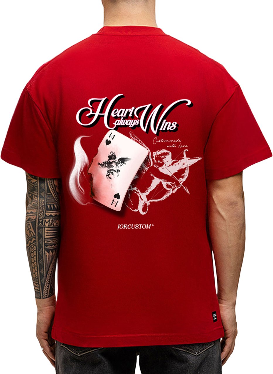 JORCUSTOM Heart Loose Fit T-Shirt Red Rood