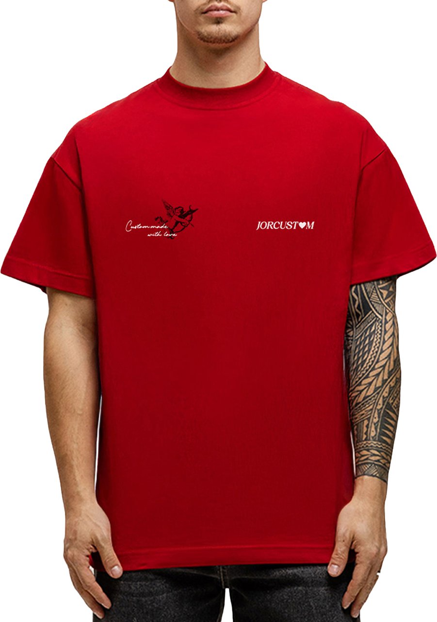 JORCUSTOM Heart Loose Fit T-Shirt Red Rood