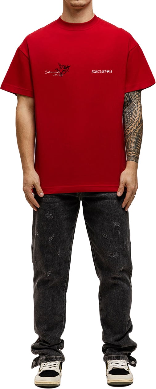 JORCUSTOM Heart Loose Fit T-Shirt Red Rood