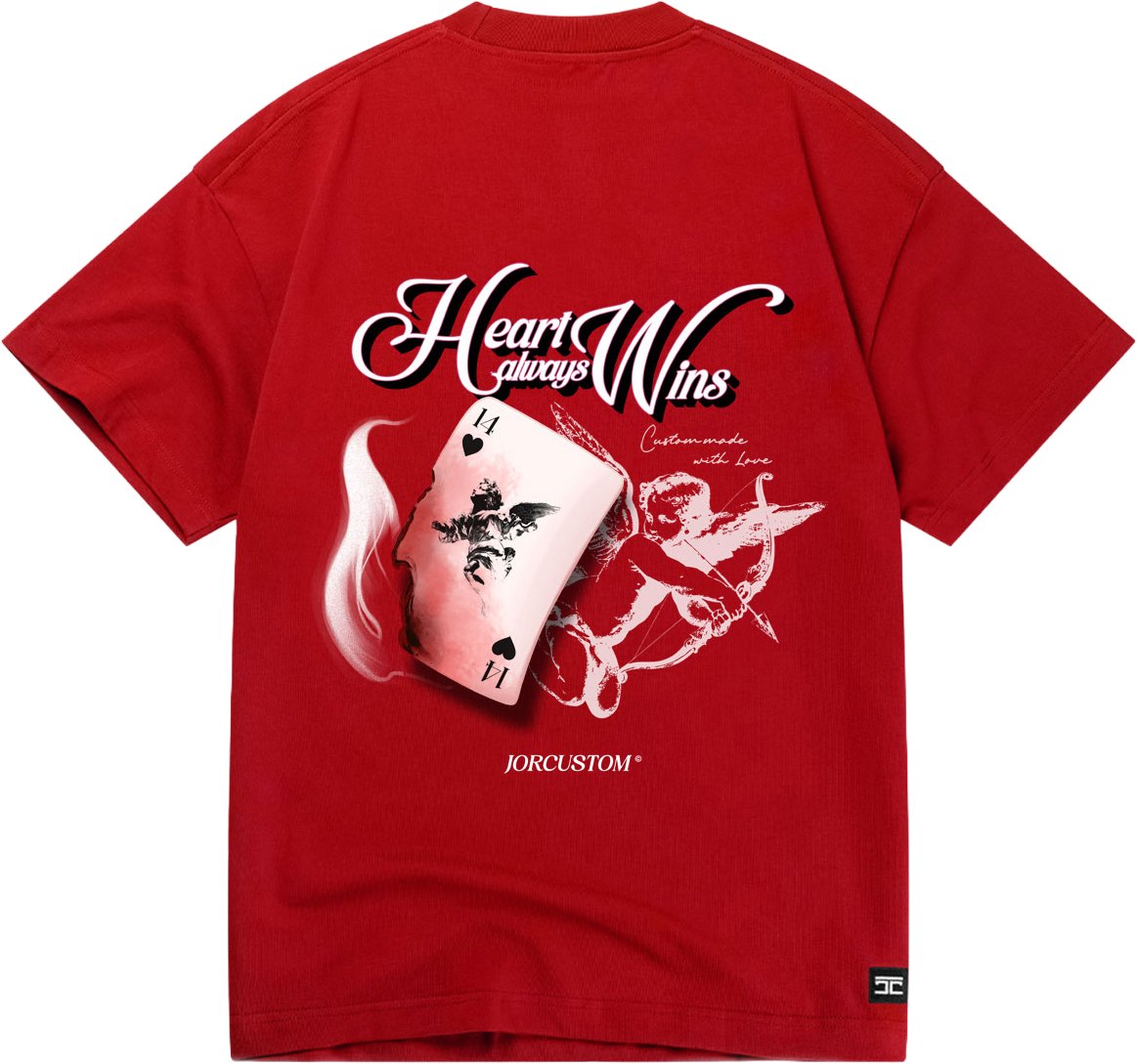 JORCUSTOM Heart Loose Fit T-Shirt Red Rood