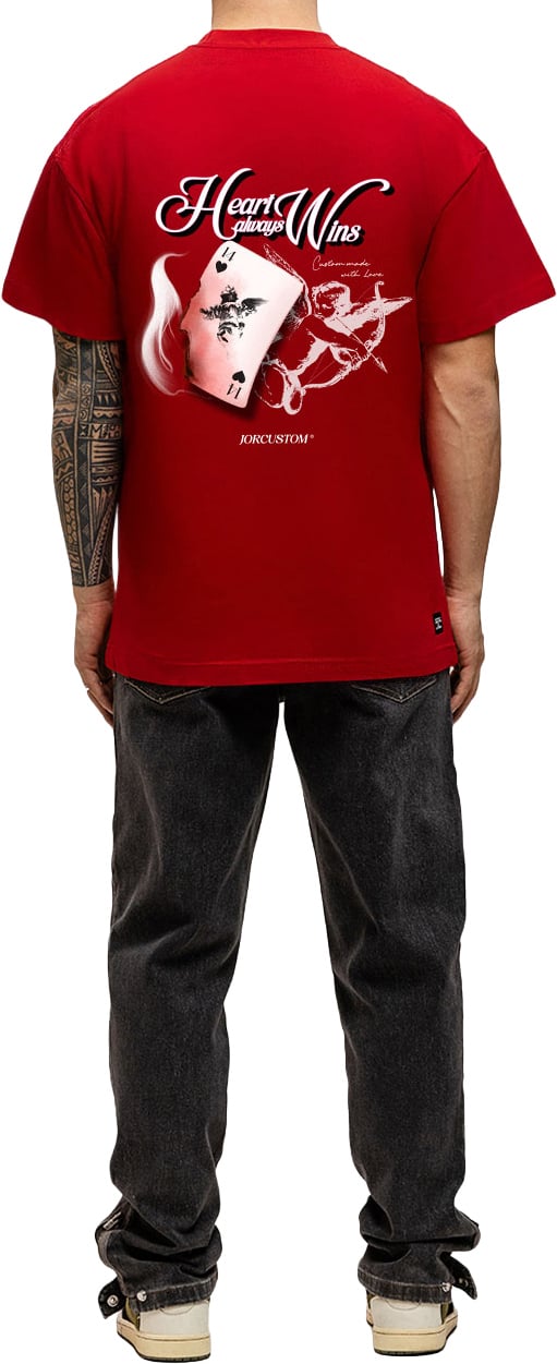 JORCUSTOM Heart Loose Fit T-Shirt Red Rood