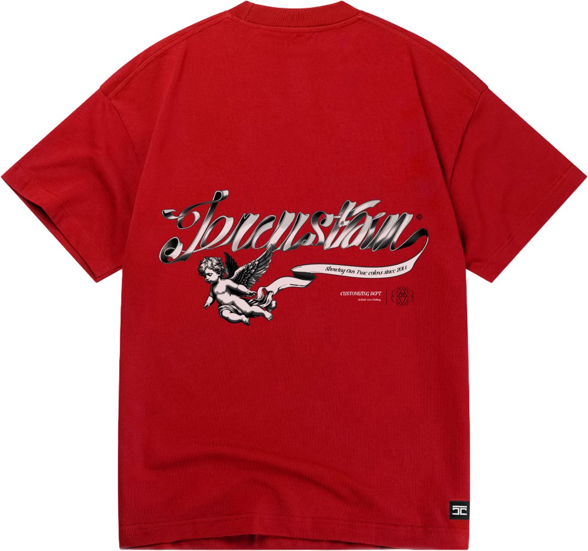 JORCUSTOM Swirl Loose Fit T-Shirt Red Rood