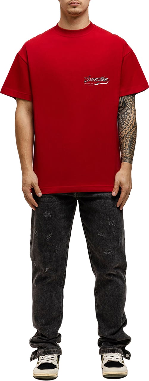 JORCUSTOM Swirl Loose Fit T-Shirt Red Rood