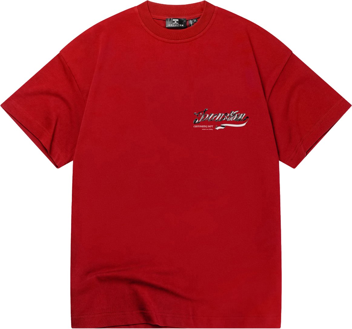 JORCUSTOM Swirl Loose Fit T-Shirt Red Rood