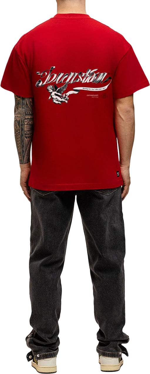 JORCUSTOM Swirl Loose Fit T-Shirt Red Rood