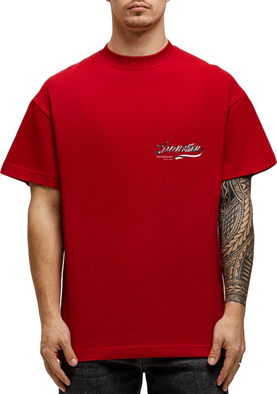 JORCUSTOM Swirl Loose Fit T-Shirt Red Rood