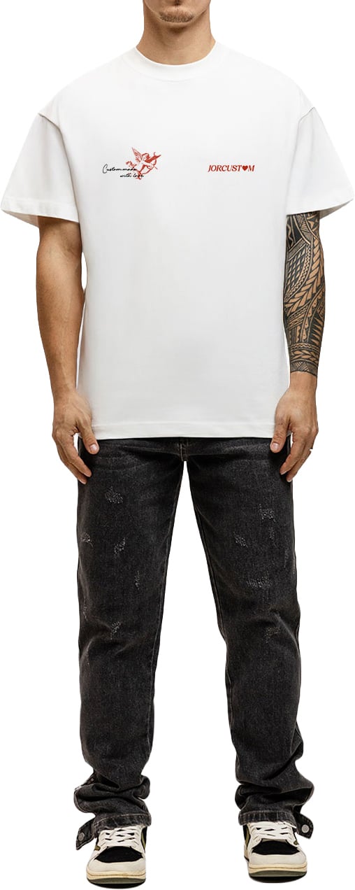 JORCUSTOM Heart Loose Fit T-Shirt White Wit
