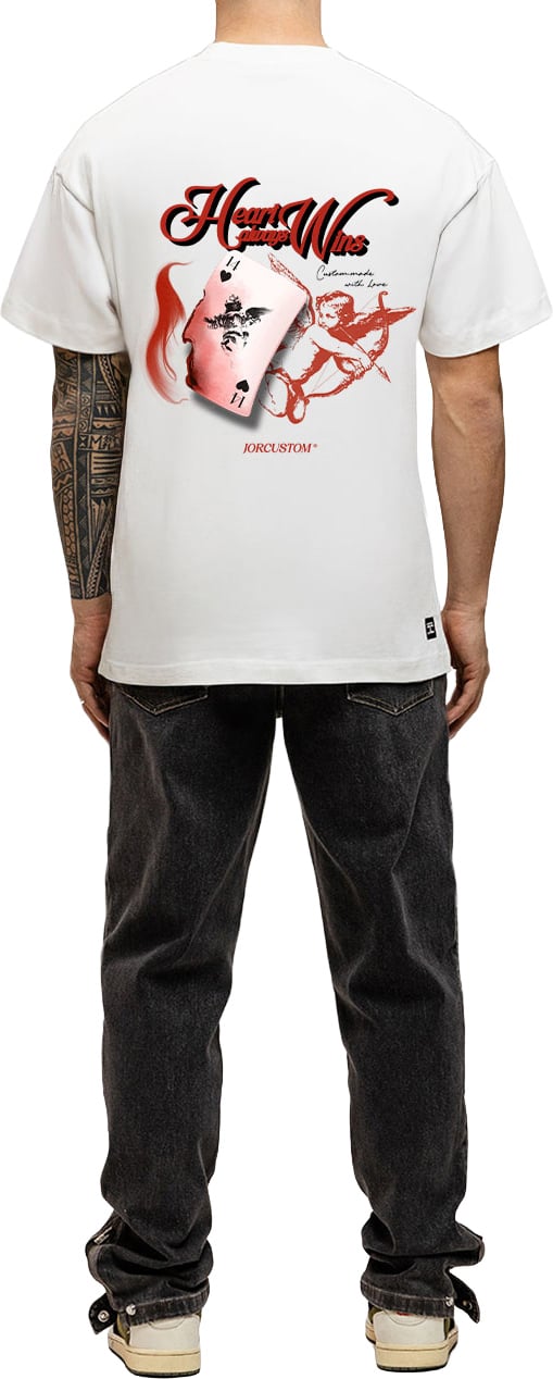 JORCUSTOM Heart Loose Fit T-Shirt White Wit