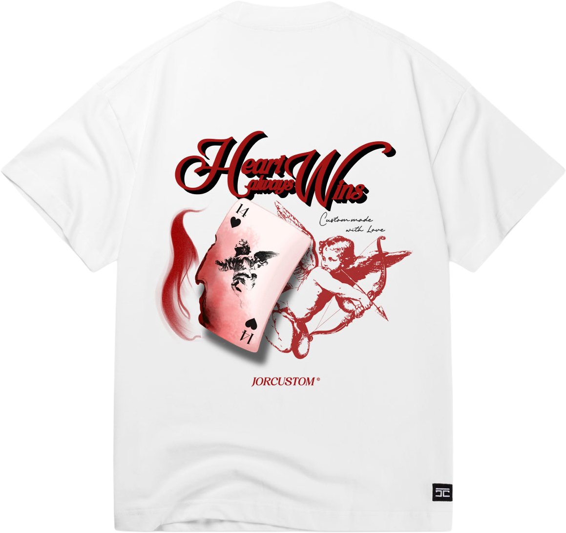JORCUSTOM Heart Loose Fit T-Shirt White Wit