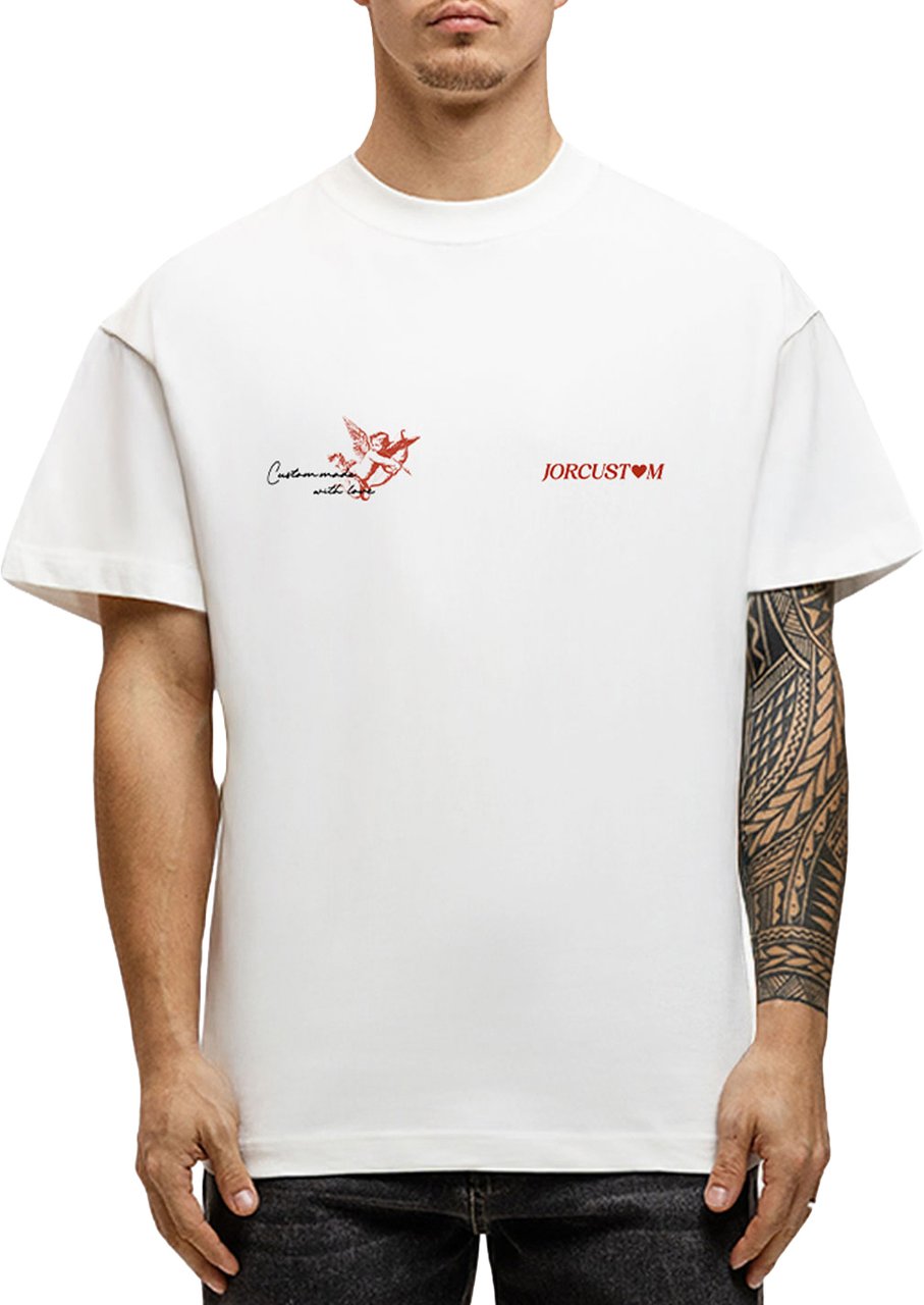 JORCUSTOM Heart Loose Fit T-Shirt White Wit