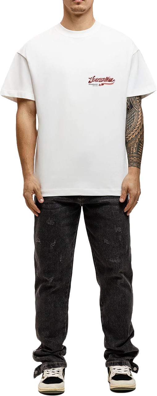 JORCUSTOM Swirl Loose Fit T-Shirt White Wit