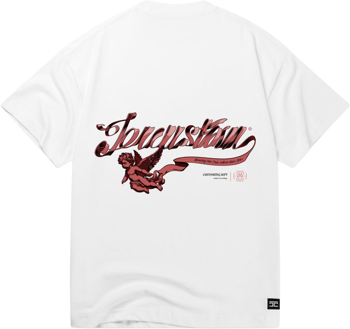 JORCUSTOM Swirl Loose Fit T-Shirt White Wit