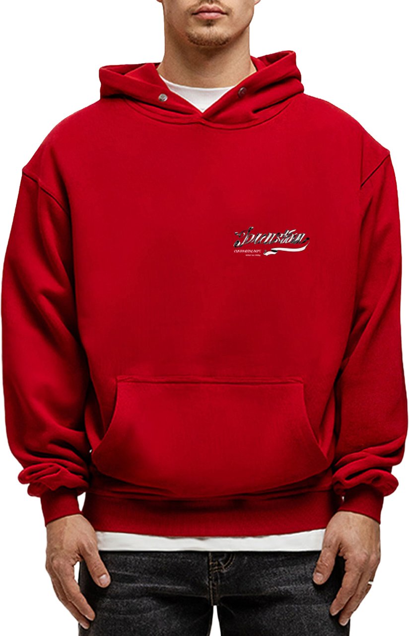 JORCUSTOM Swirl Oversized Hoodie Red Rood