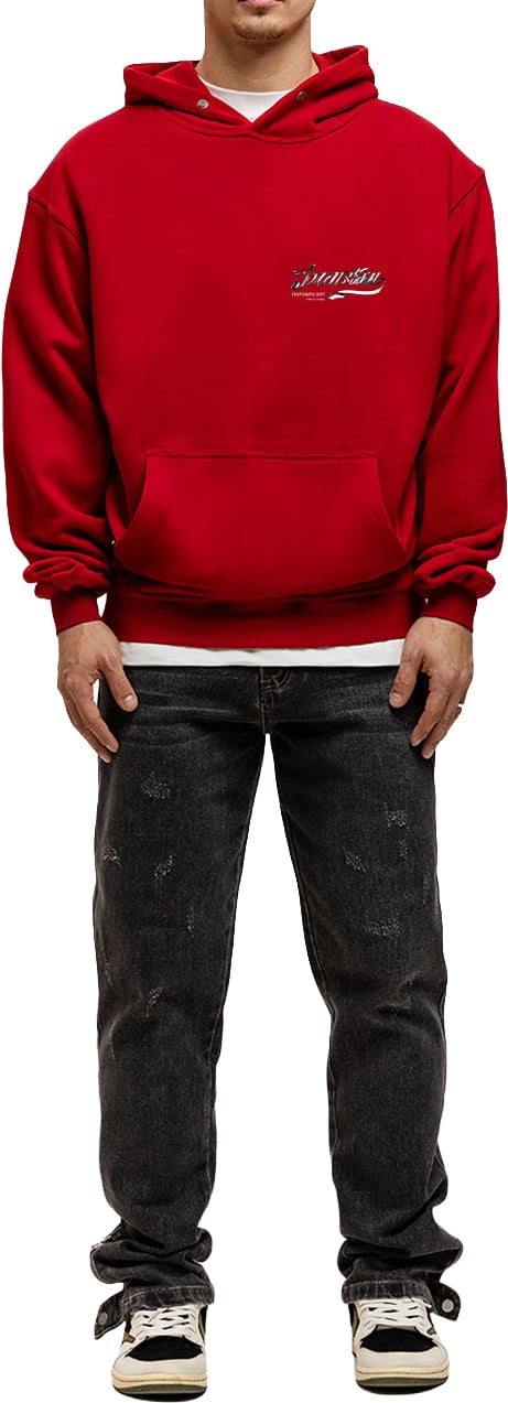 JORCUSTOM Swirl Oversized Hoodie Red Rood