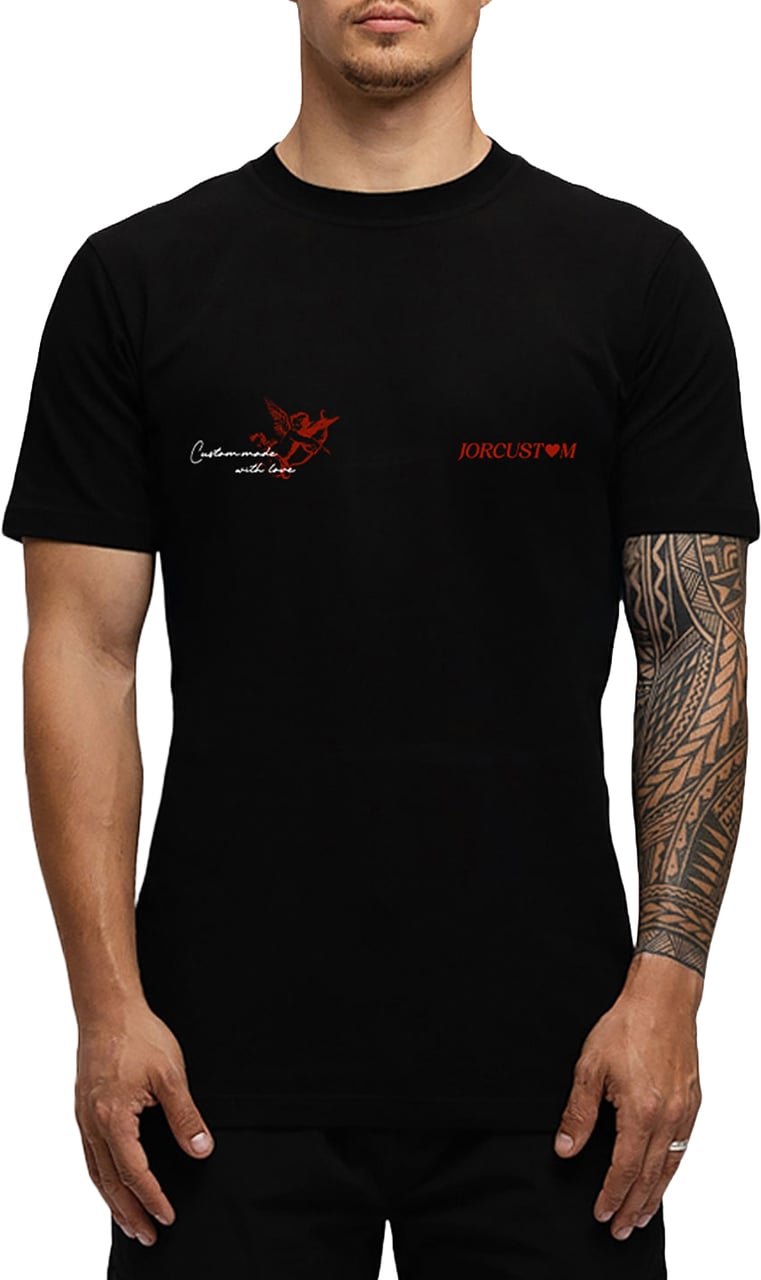 JORCUSTOM Heart Slim Fit T-Shirt Black Zwart