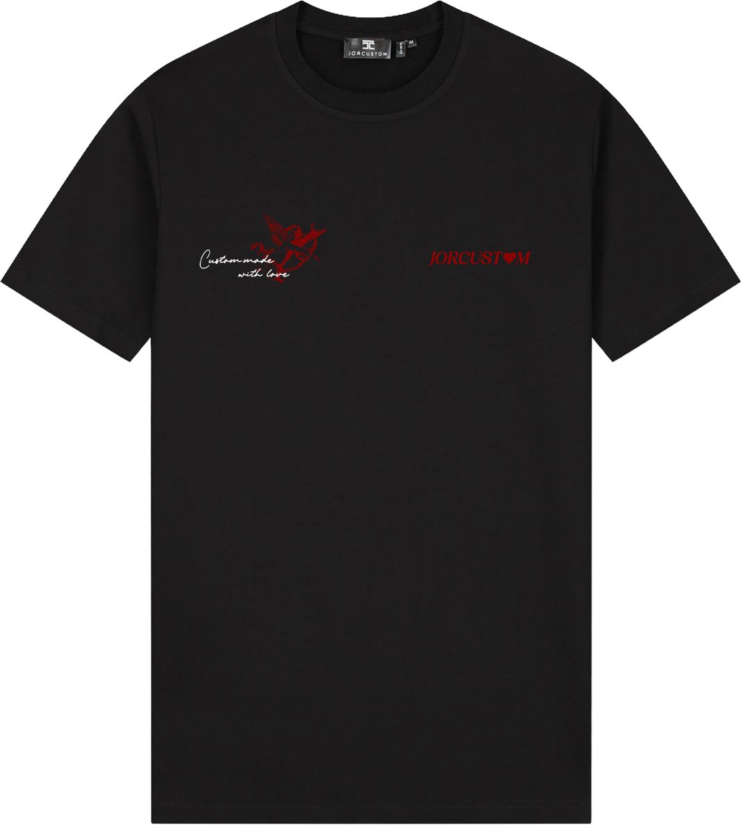 JORCUSTOM Heart Slim Fit T-Shirt Black Zwart