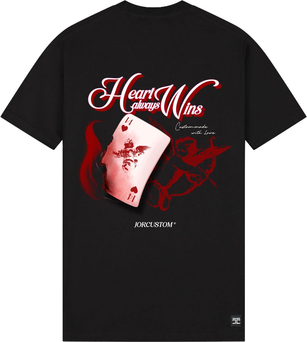 JORCUSTOM Heart Slim Fit T-Shirt Black Zwart