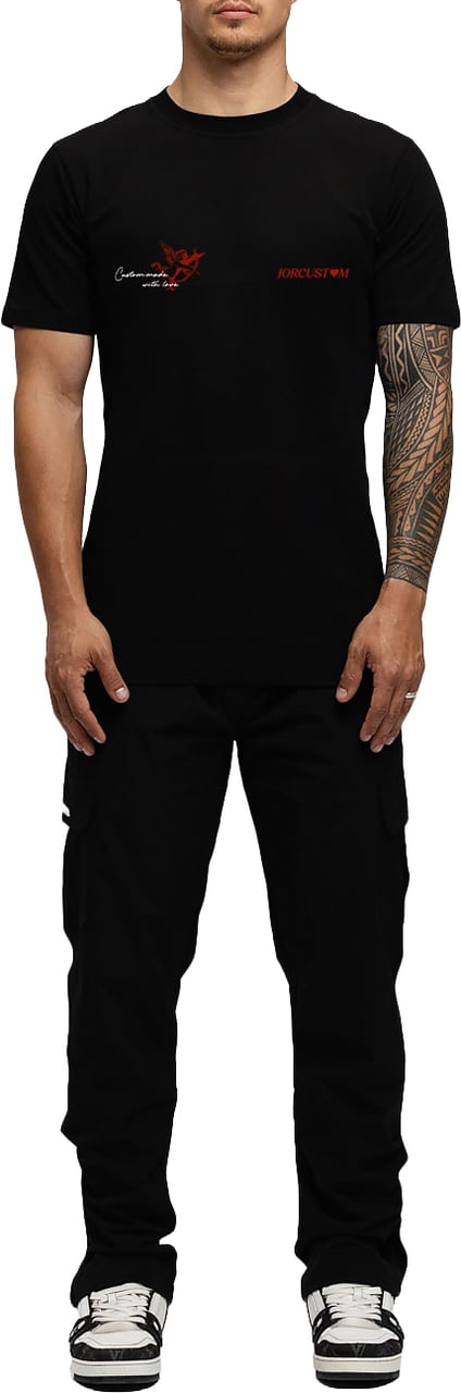 JORCUSTOM Heart Slim Fit T-Shirt Black Zwart